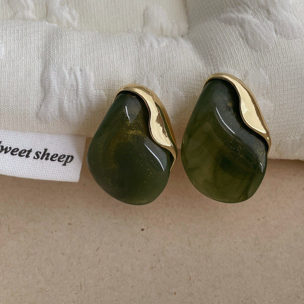 Classy Marbled Resin Teardrop Earrings