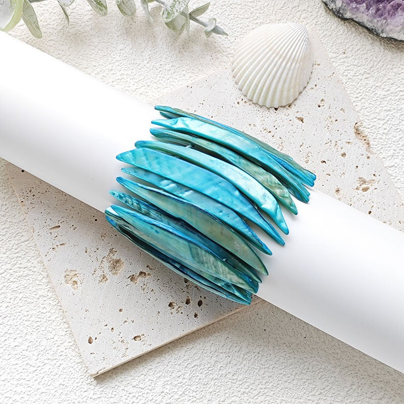 Boho Marbled Shell Statement Bracelet