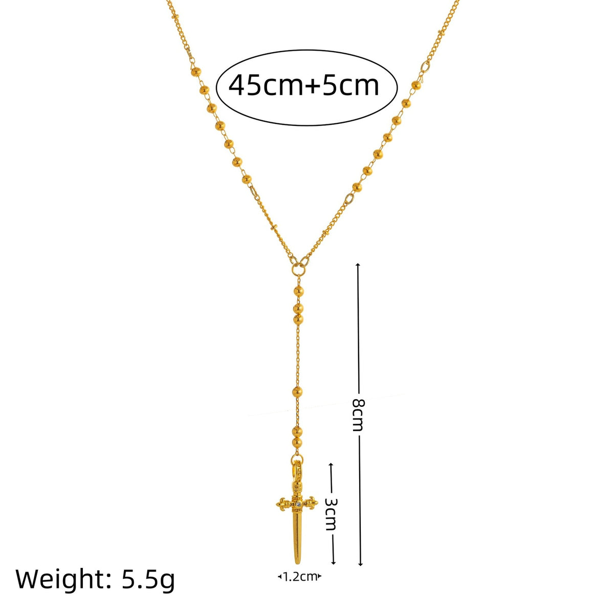 Dainty Layered Rosary Cross Y-Necklace