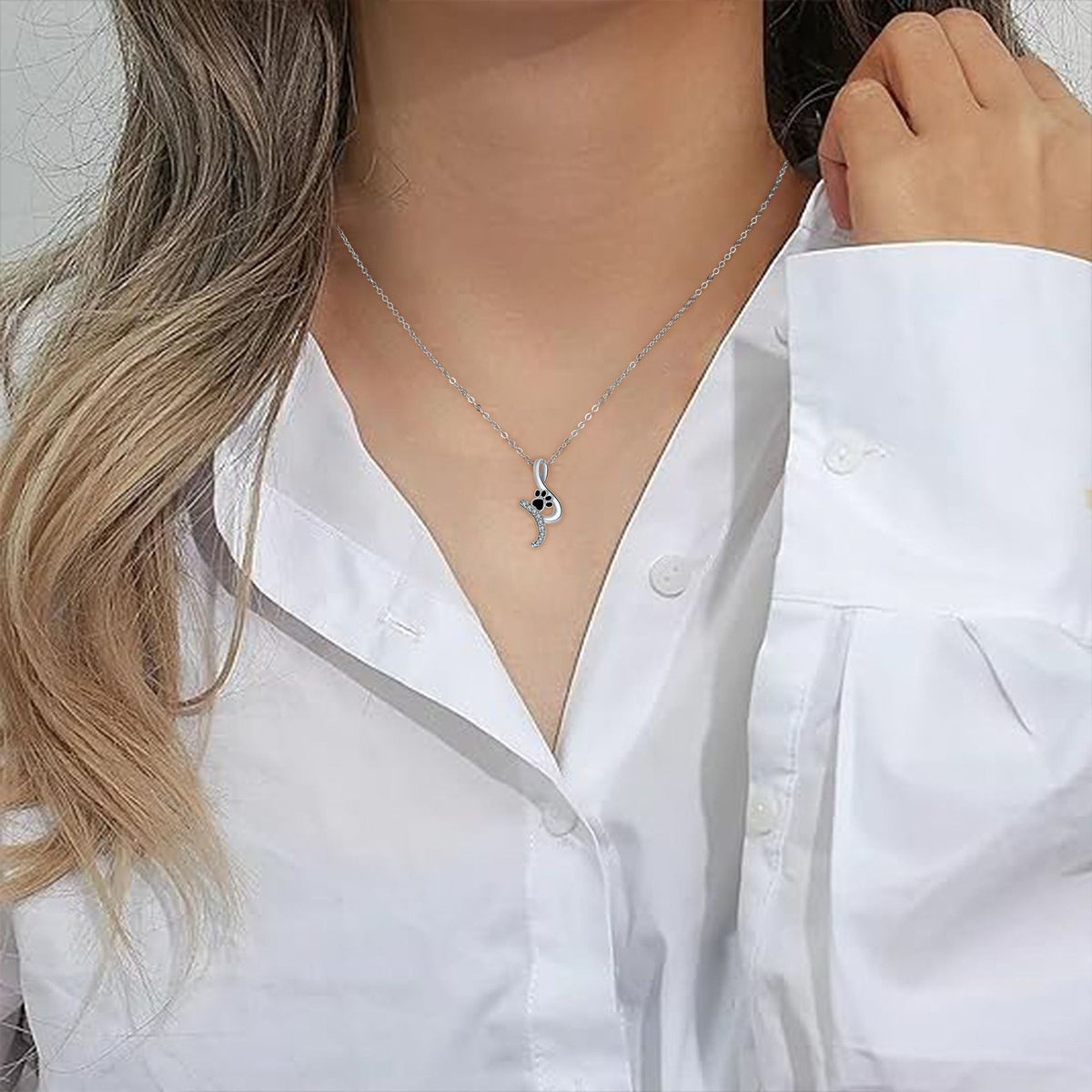 Dainty Paw Print Infinity Necklace