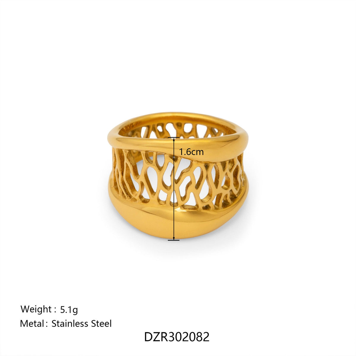 14k Classy Cutout Mesh Ring