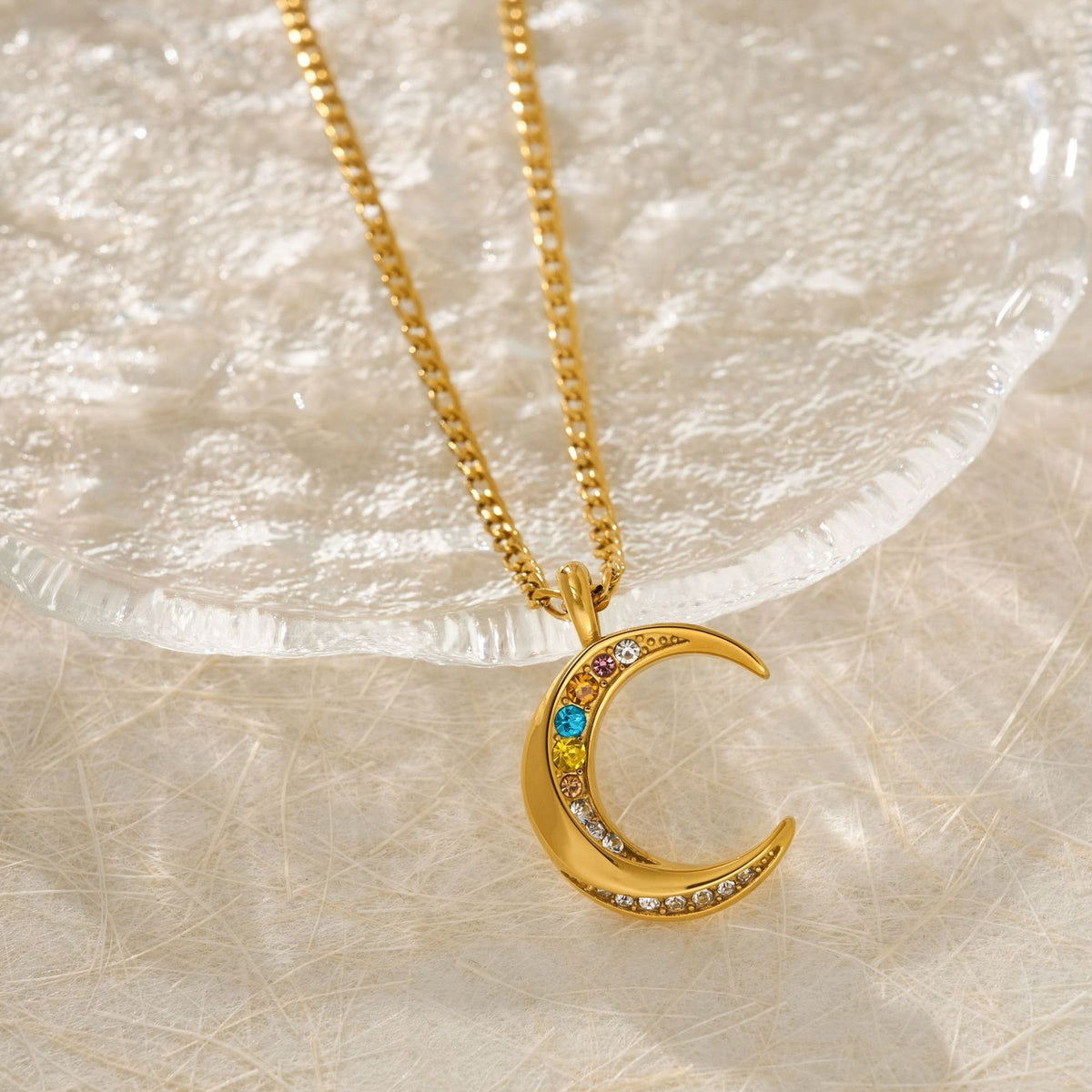 14k Boho Sun & Moon Layered Necklace