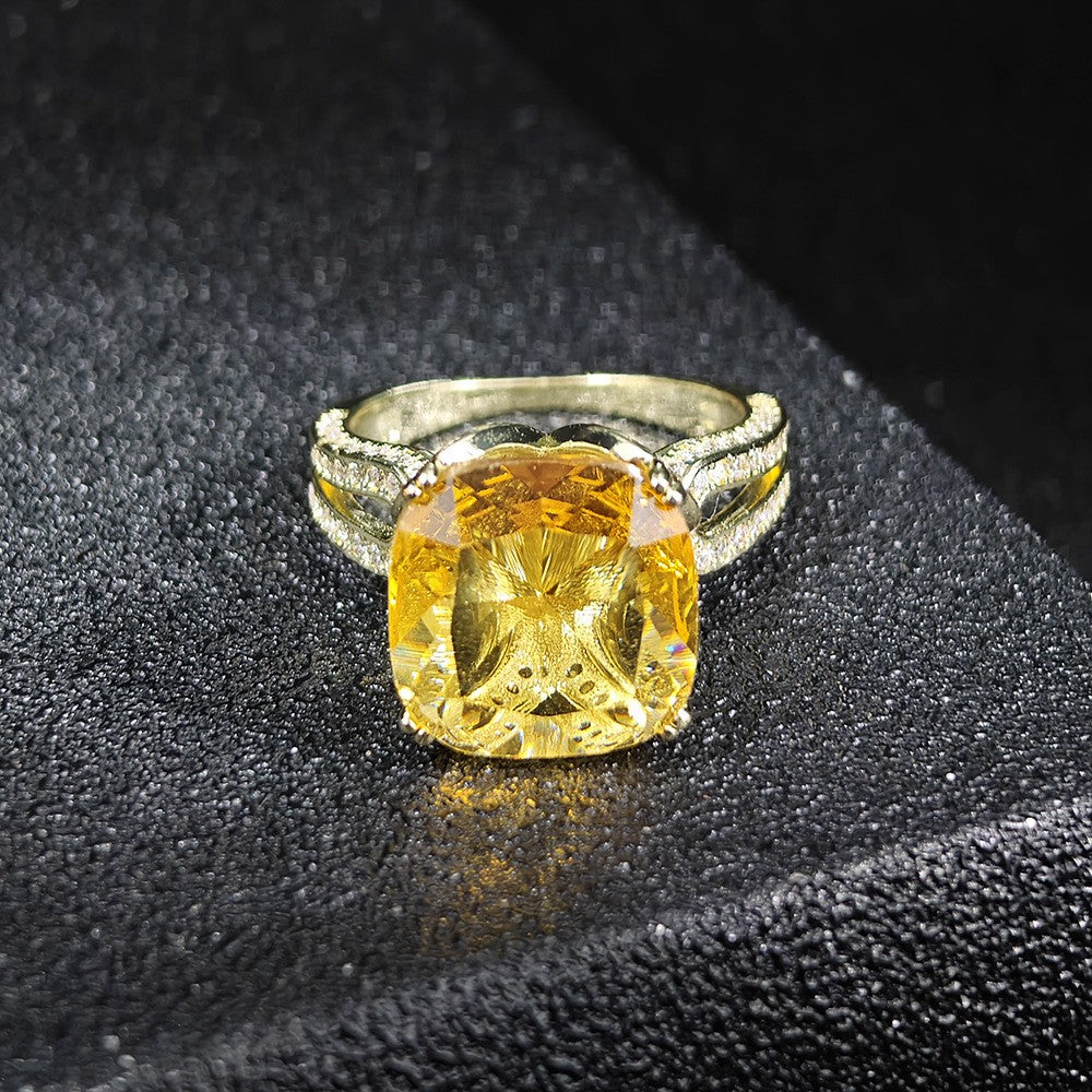 Classy Yellow Cushion Cut Ring