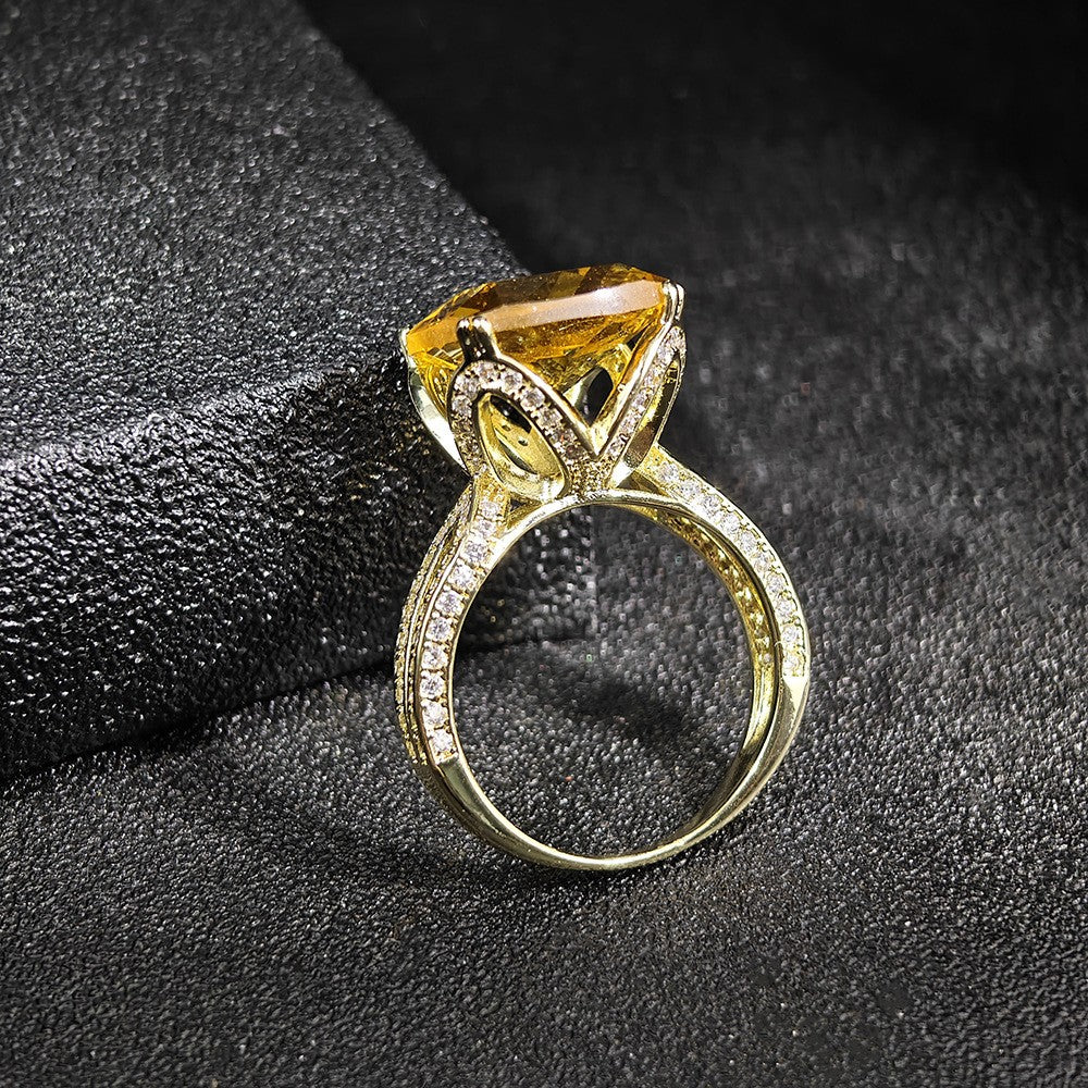 Classy Yellow Cushion Cut Ring