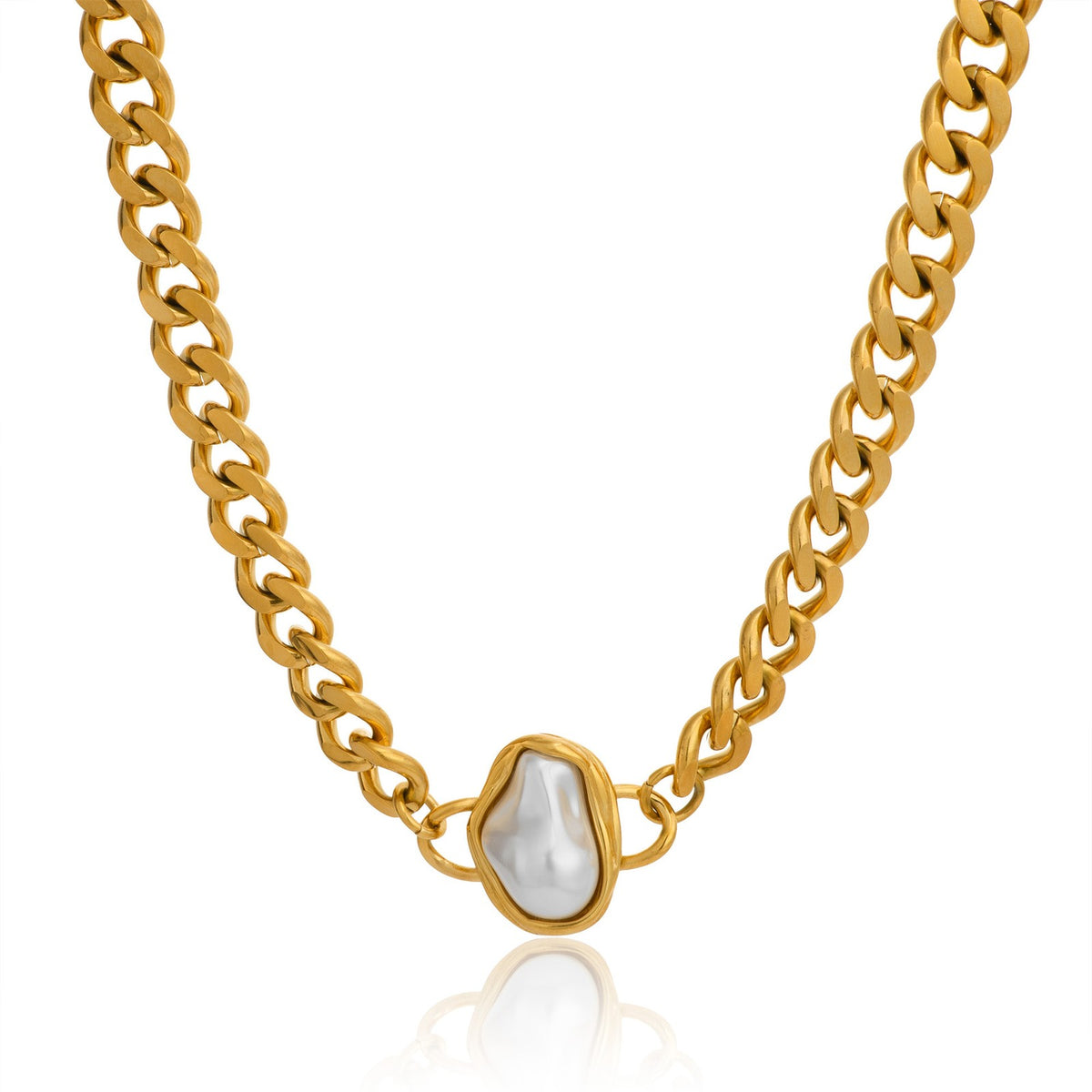 Classy Baroque Pearl Cuban Choker Necklace