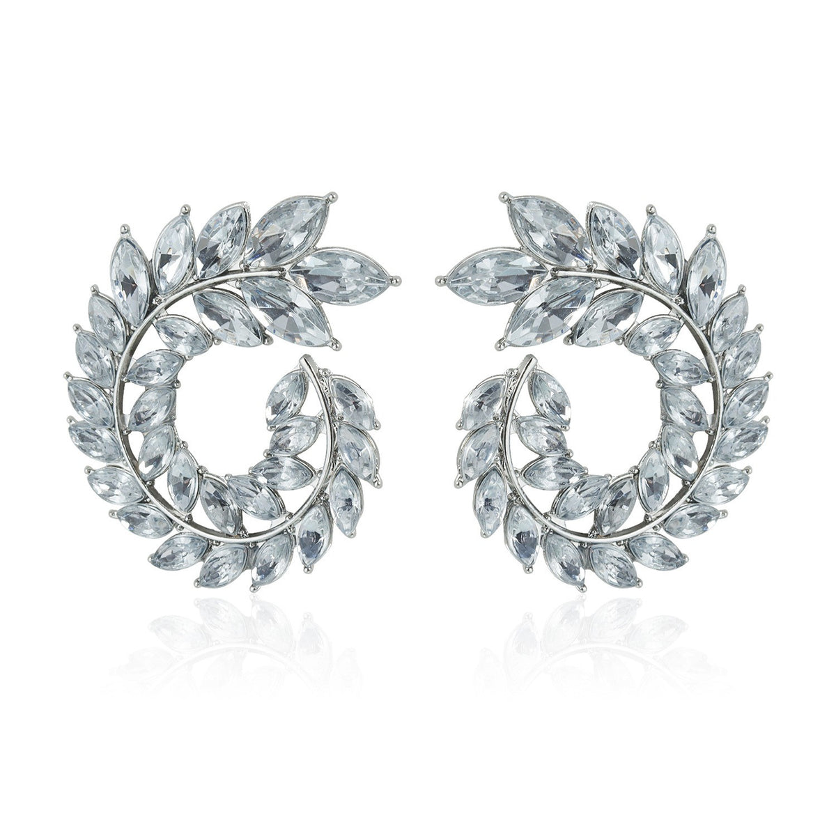 Classy Pave Crystal Spiral Earrings