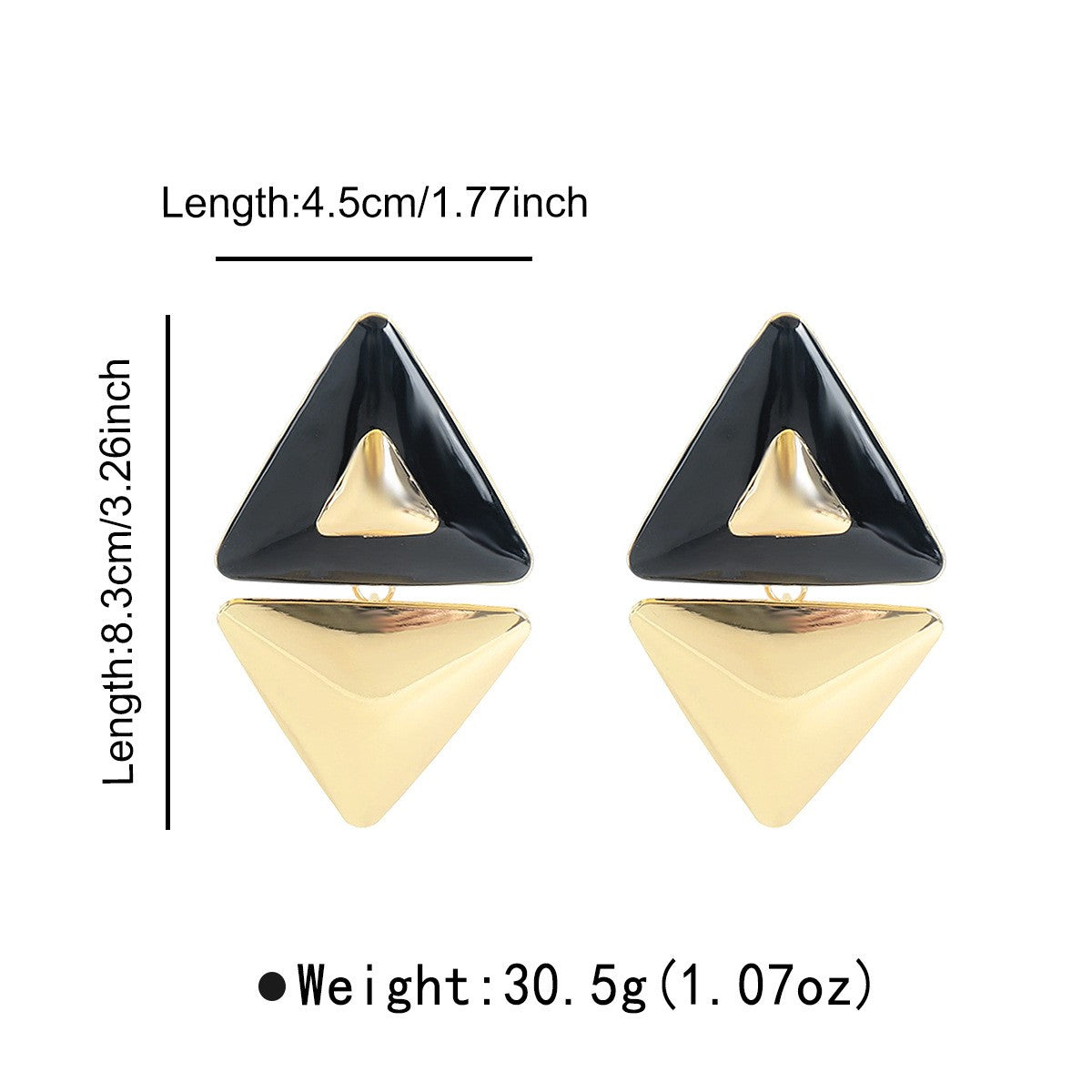 Classy Green Geometric Triangle Earrings
