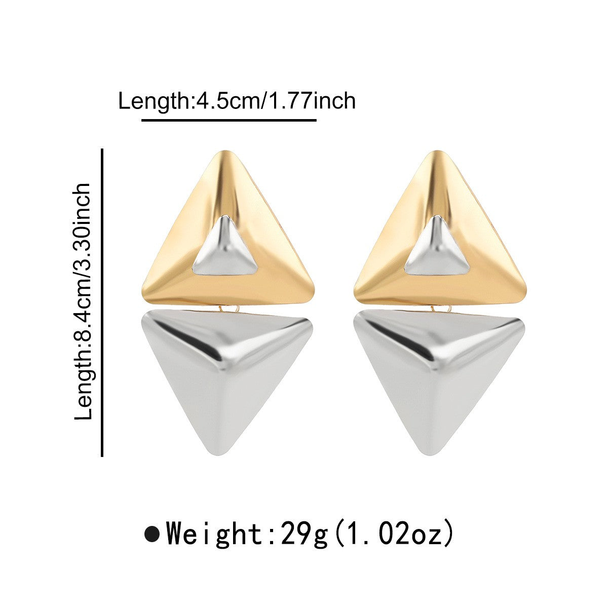 Classy Green Geometric Triangle Earrings