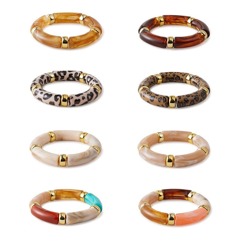 Classy Marbled Acrylic Tube Bracelet