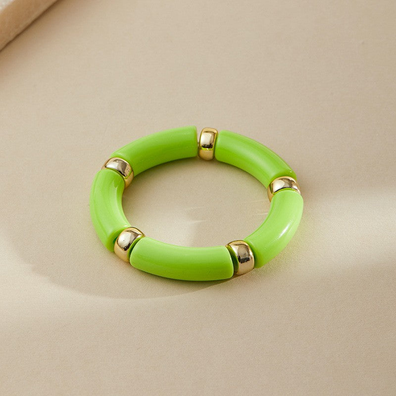 Classy Marbled Acrylic Tube Bracelet