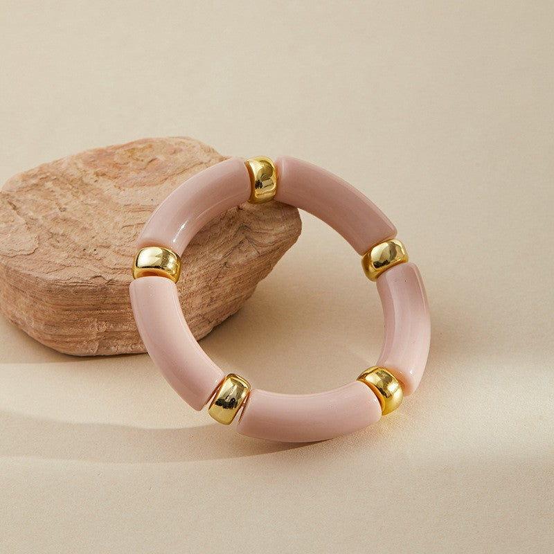 Classy Marbled Acrylic Tube Bracelet