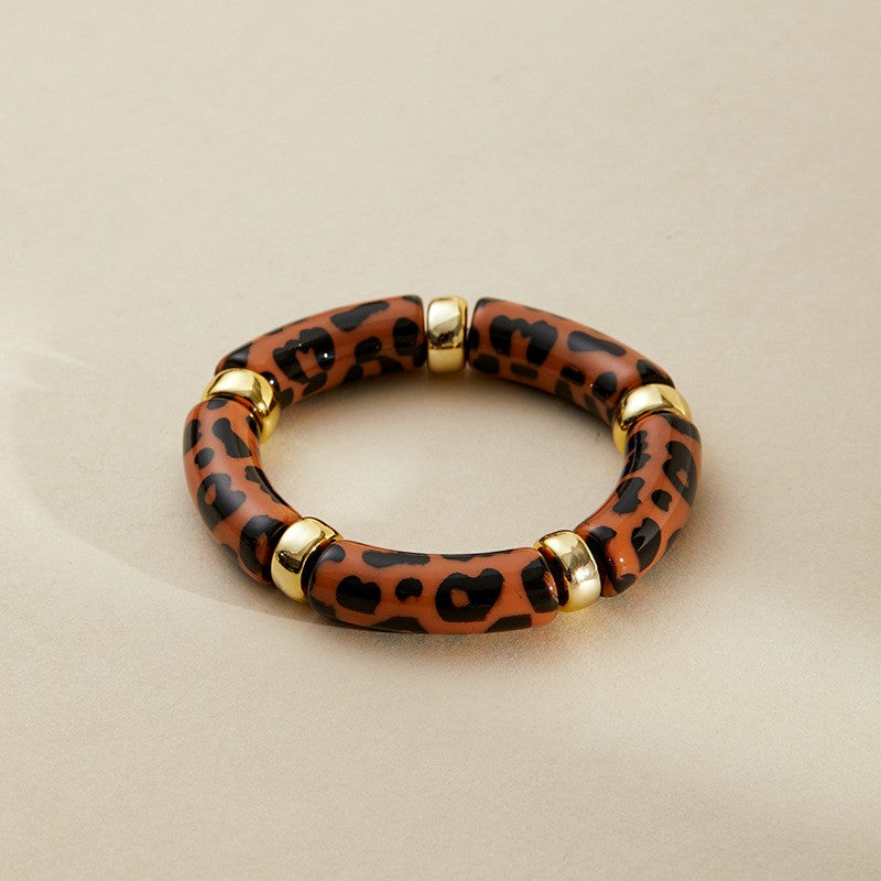 Classy Marbled Acrylic Tube Bracelet