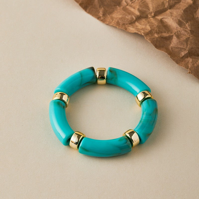 Classy Marbled Acrylic Tube Bracelet