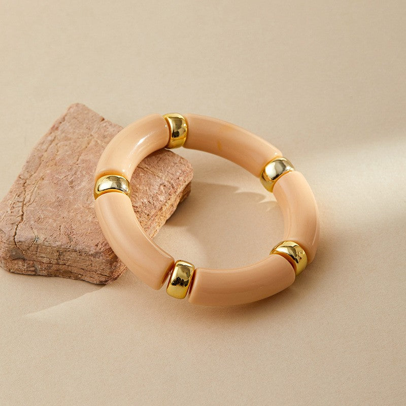 Classy Marbled Acrylic Tube Bracelet