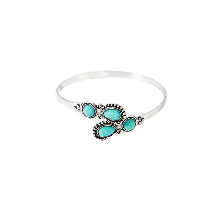 Boho Vintage Teardrop Turquoise Cuff Bracelet