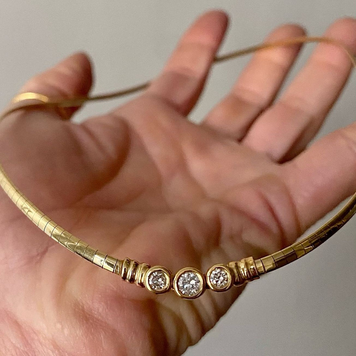 18k Vintage Textured Bead Choker Set
