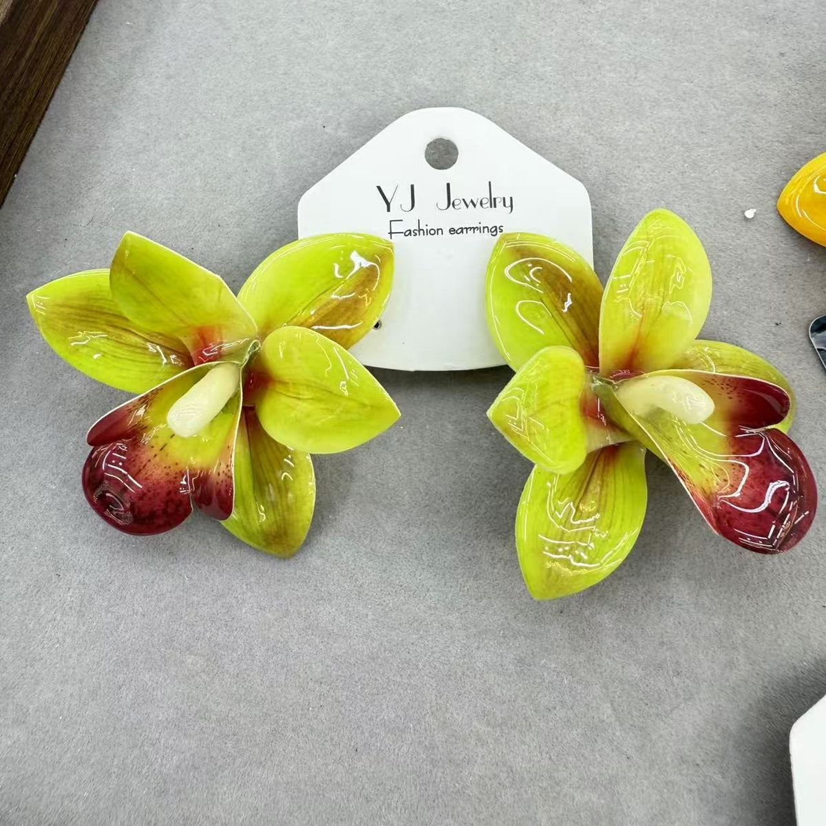 Romantic Pink Acrylic Orchid Earrings