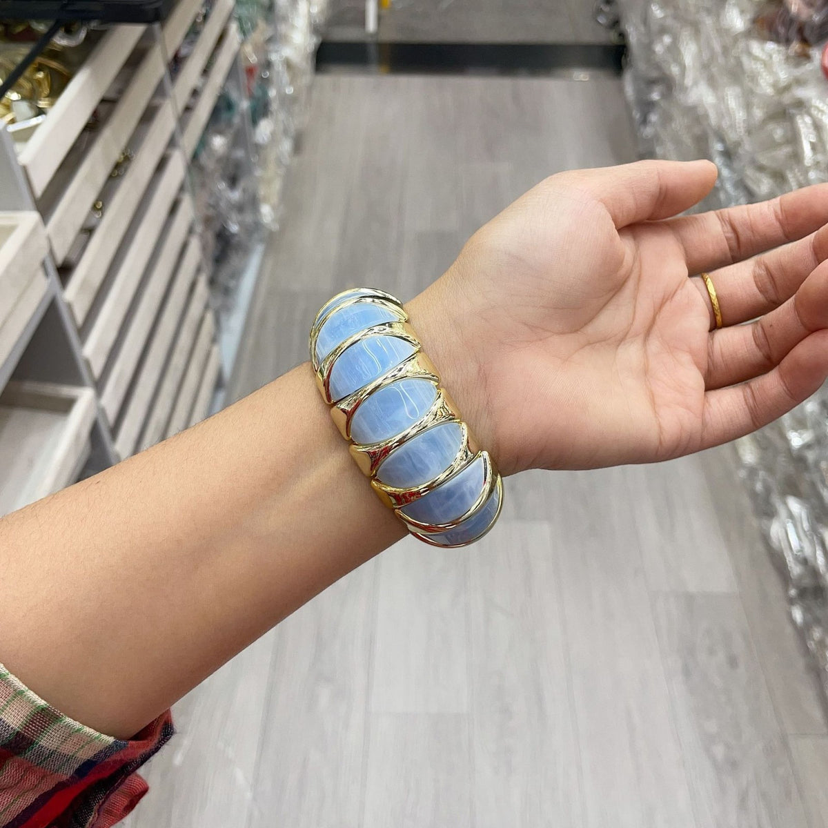 Boho Marbled Geometric Acrylic Bracelet