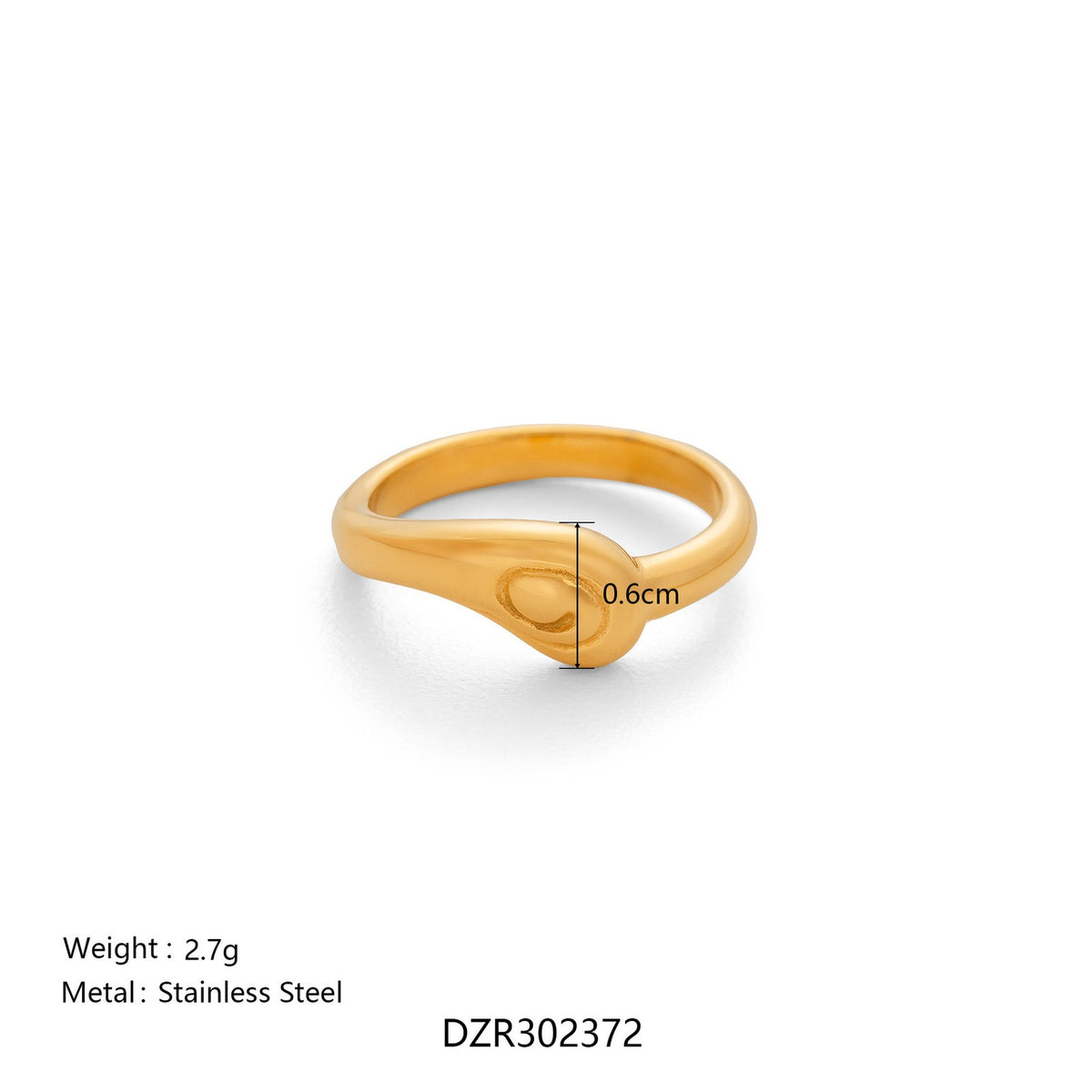 18k Classy Tai Chi Stackable Ring