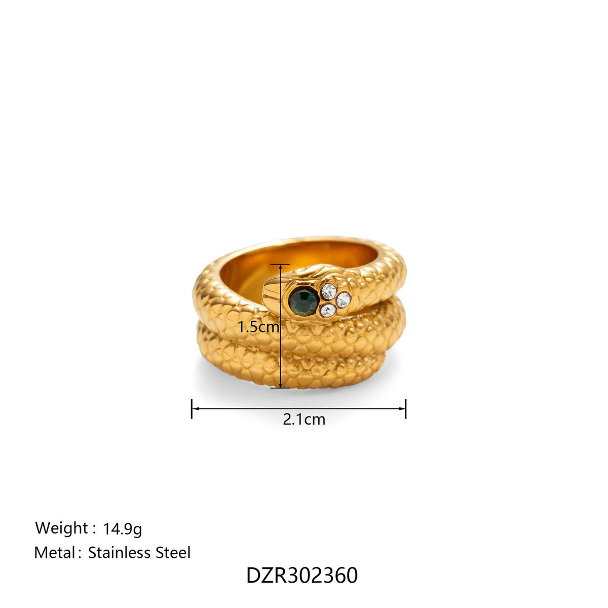 14k Vintage Snake Wrap Ring