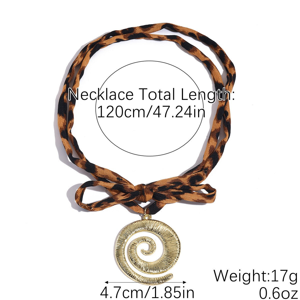 Classy Leopard Print Pearl Ribbon Necklace