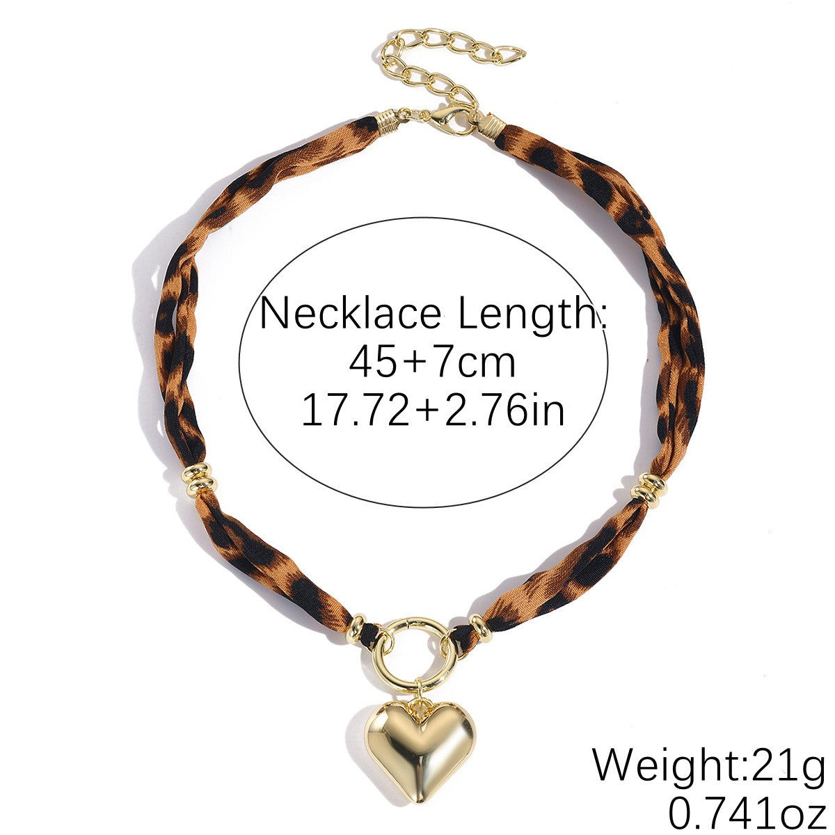 Classy Leopard Print Pearl Ribbon Necklace