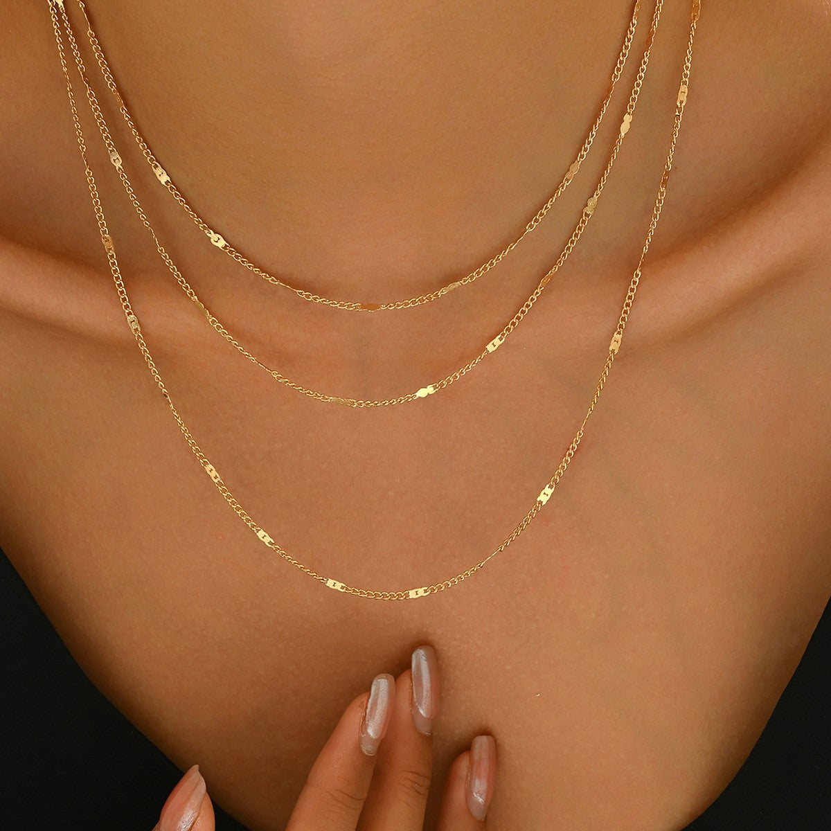 Dainty Geometric Multi-Layer Necklace