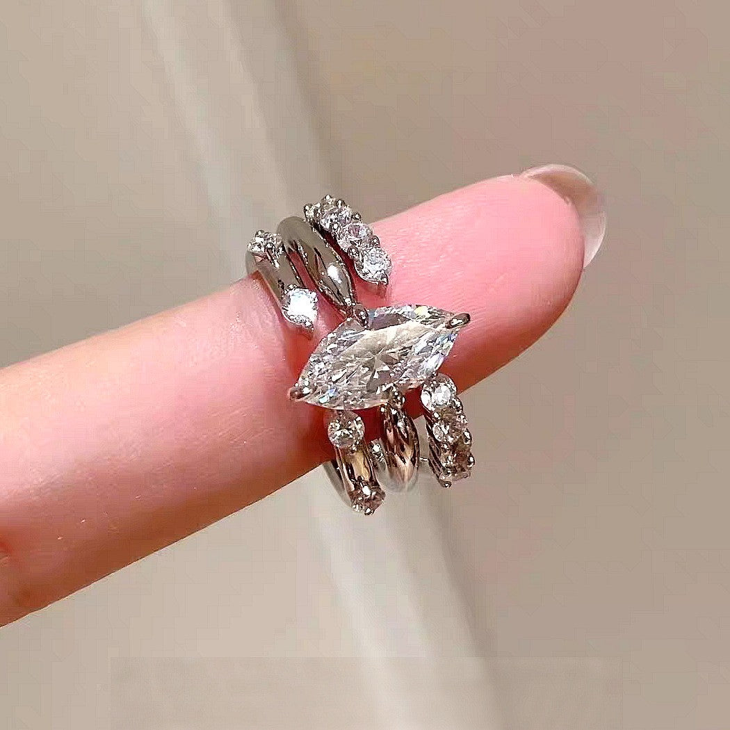 Elegant Marquise Stackable Ring Set
