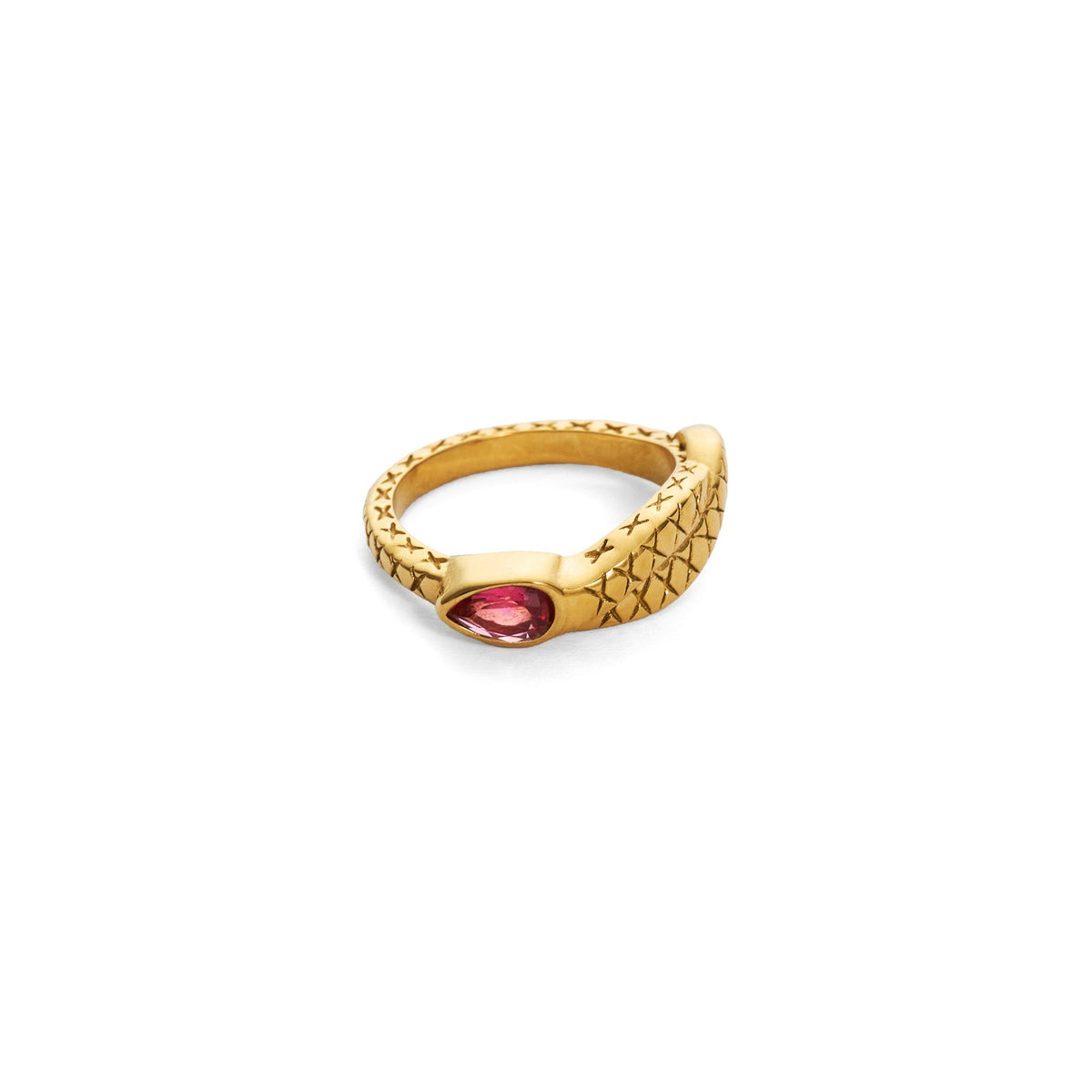 18k Classy Textured Snake Ring