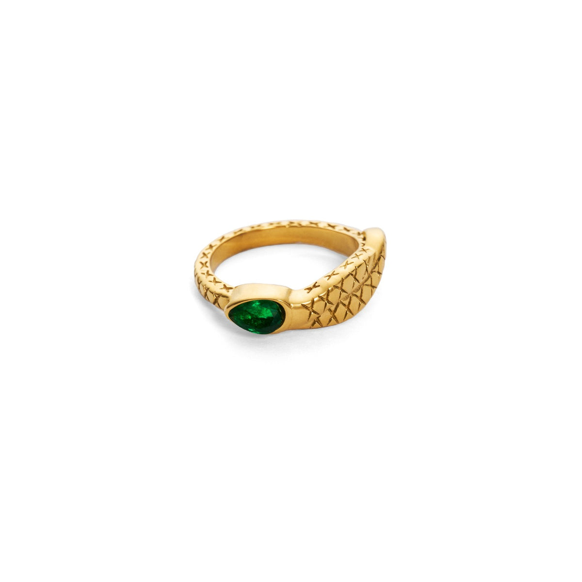 18k Classy Textured Snake Ring