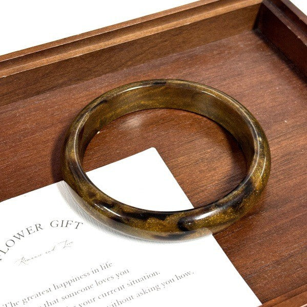 Classy Amber Marbled Resin Bangle Set