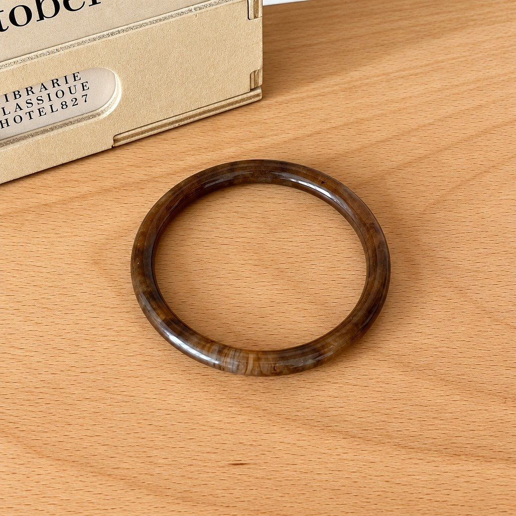 Classy Amber Marbled Resin Bangle Set