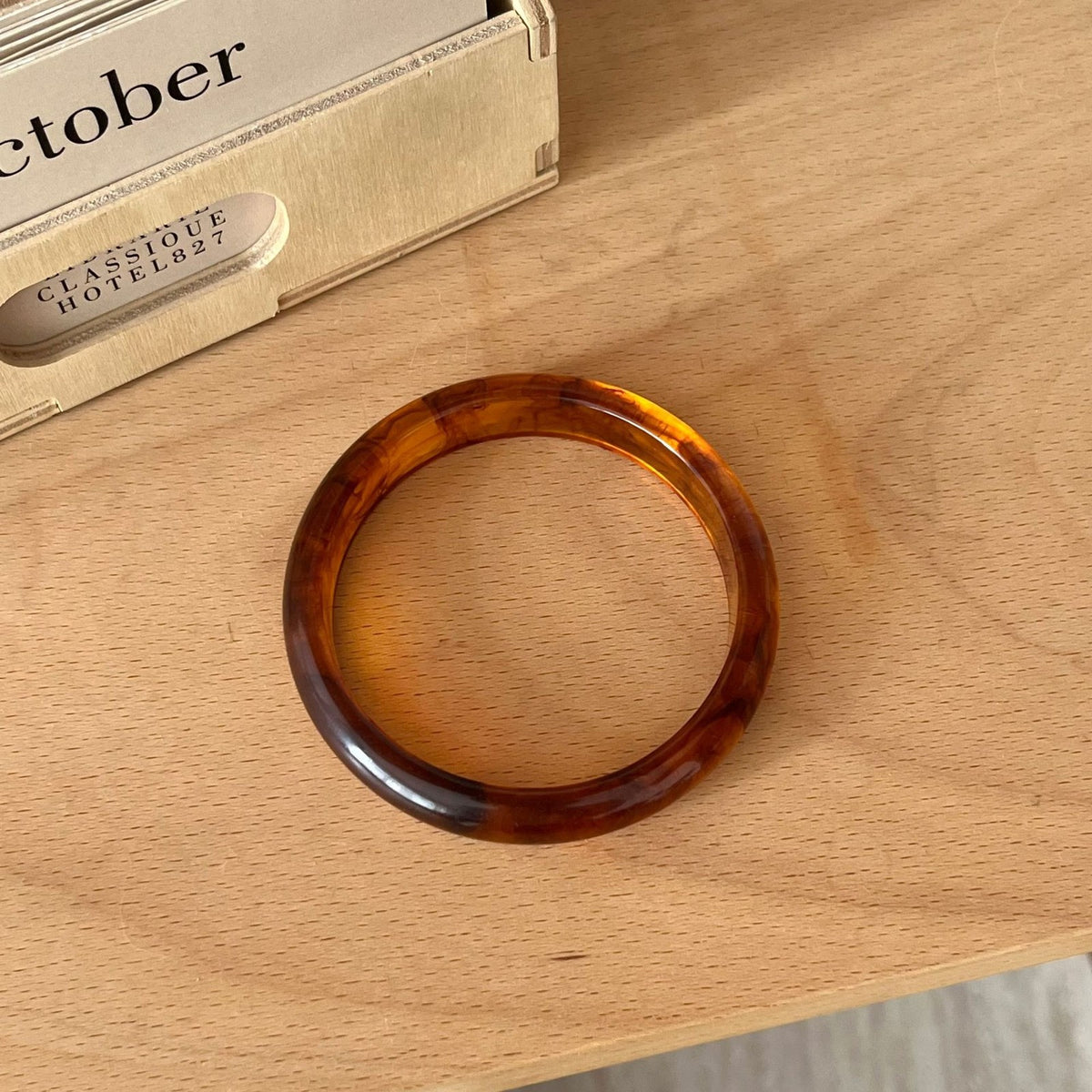 Classy Amber Marbled Resin Bangle Set