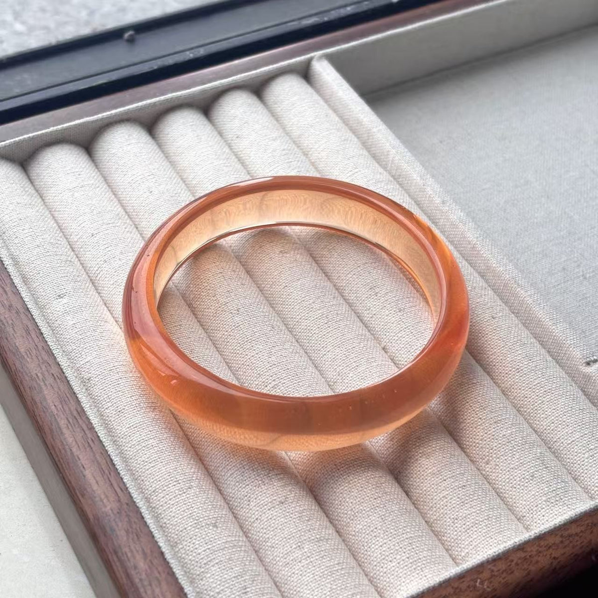 Classy Amber Marbled Resin Bangle Set