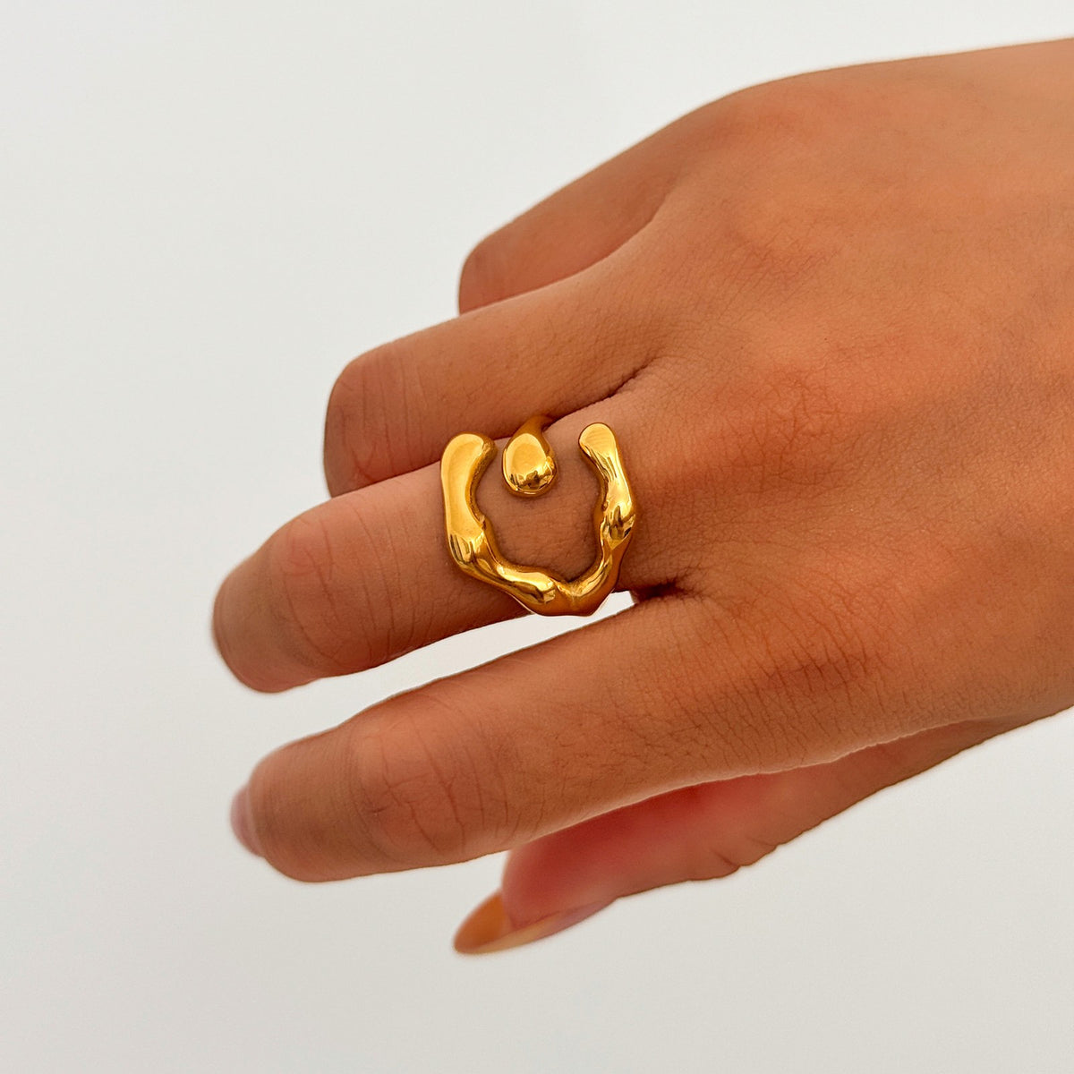 18k Classy Liquid Metal Open Ring