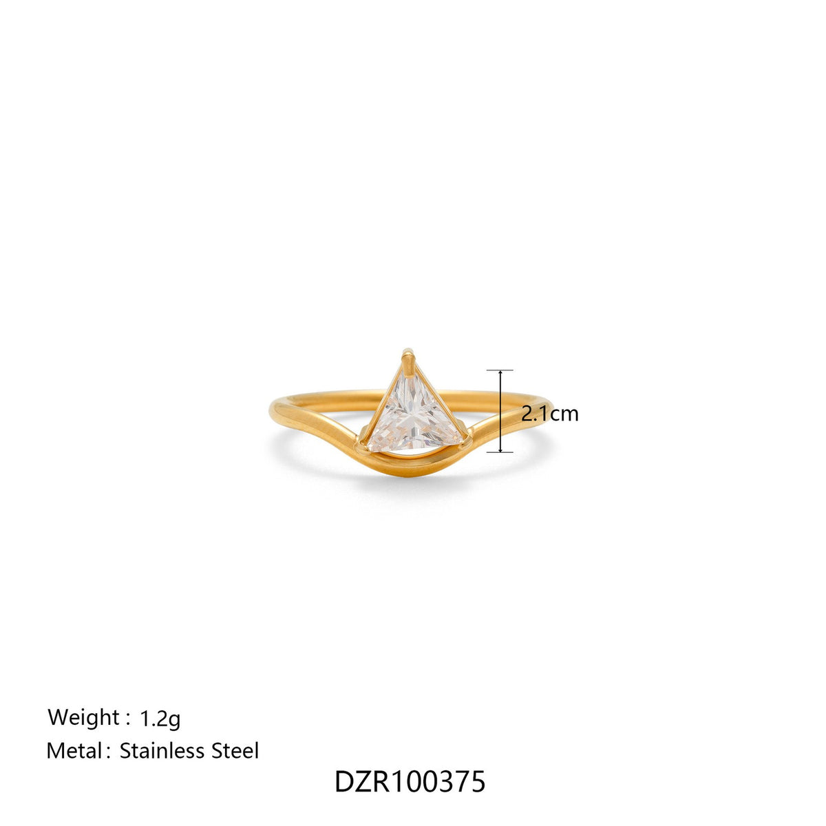 18k Dainty Geometric Zirconia Ring