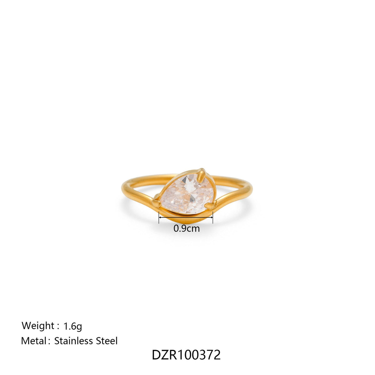 18k Dainty Geometric Zirconia Ring