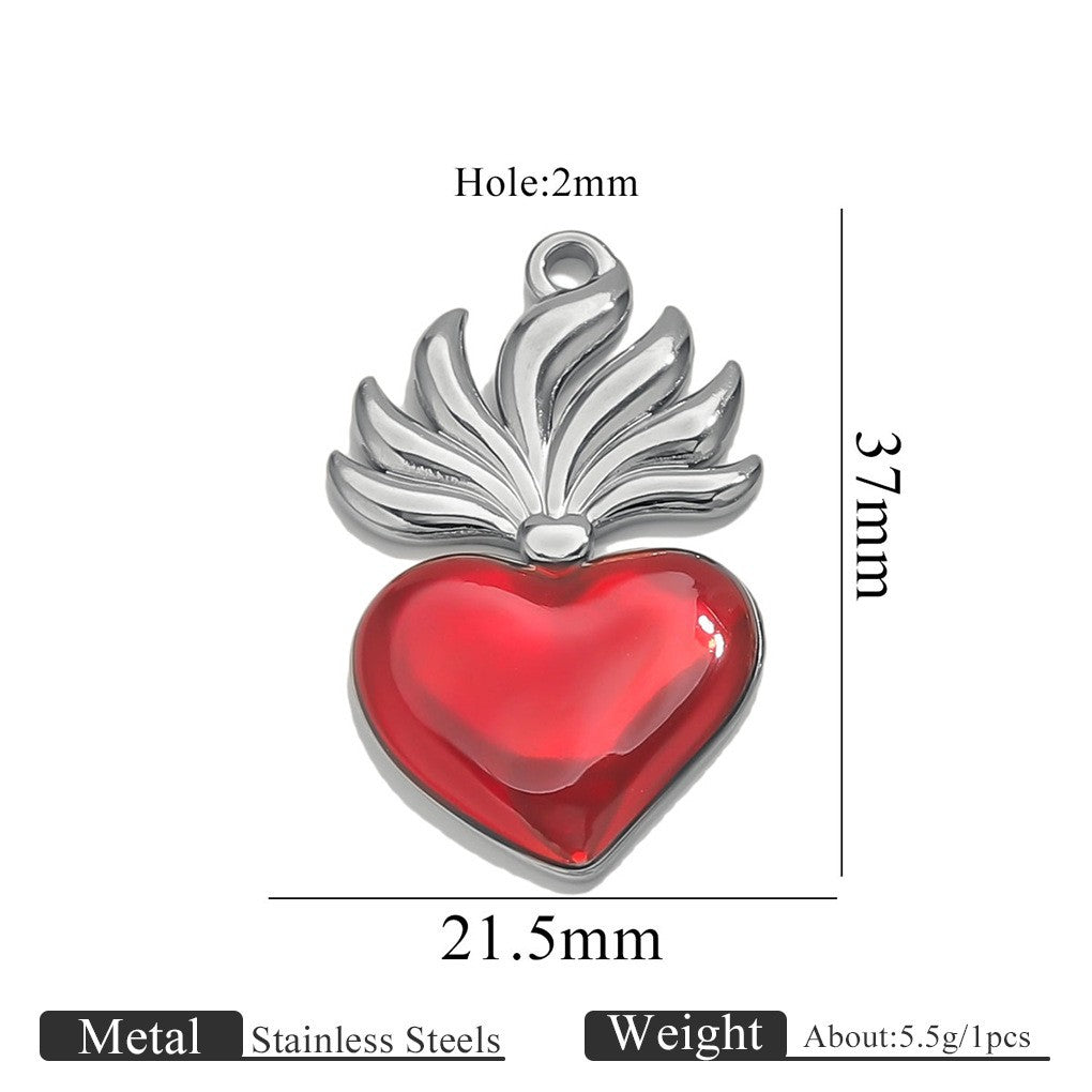 Romantic Winged Sacred Heart Pendant