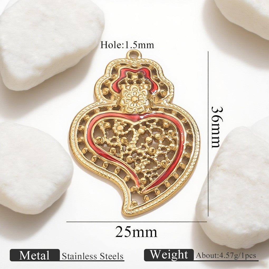 Romantic Winged Sacred Heart Pendant