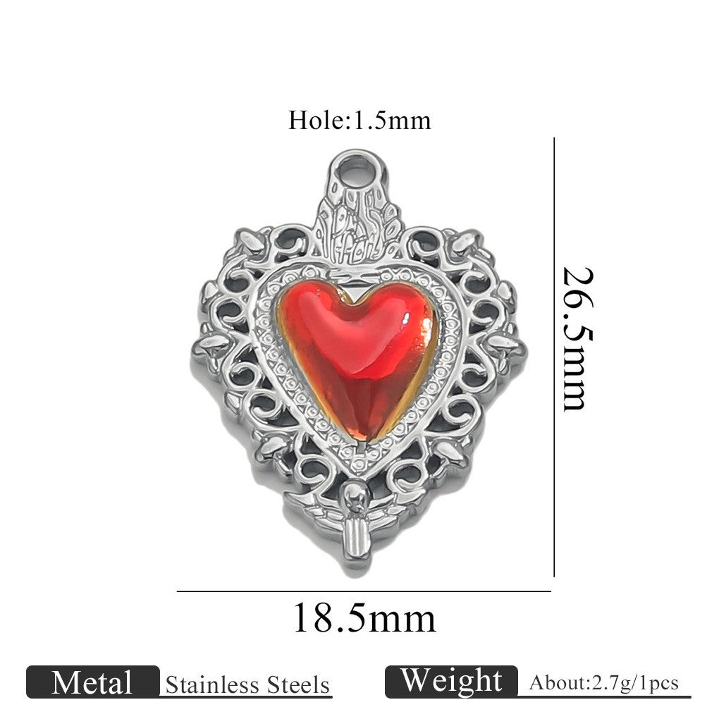 Romantic Winged Sacred Heart Pendant