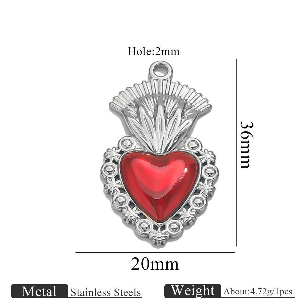 Romantic Winged Sacred Heart Pendant