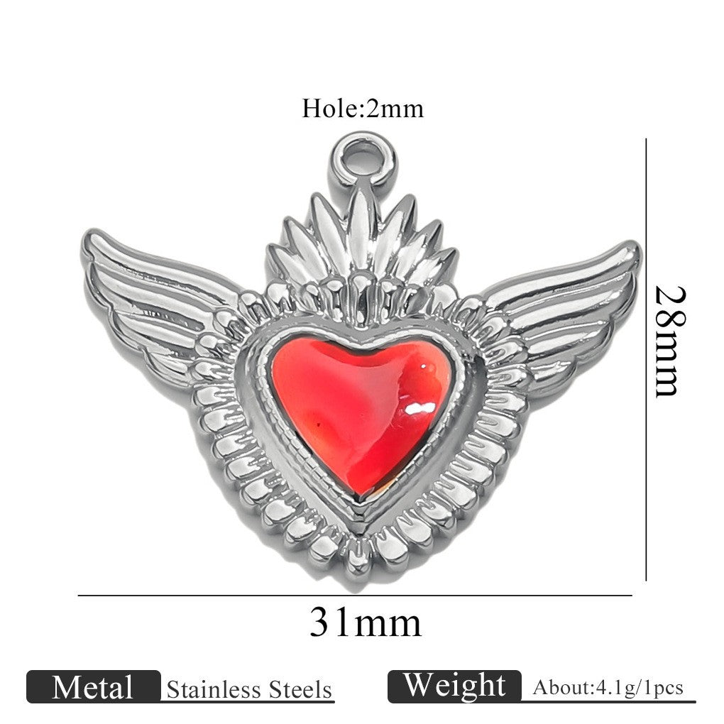 Romantic Winged Sacred Heart Pendant