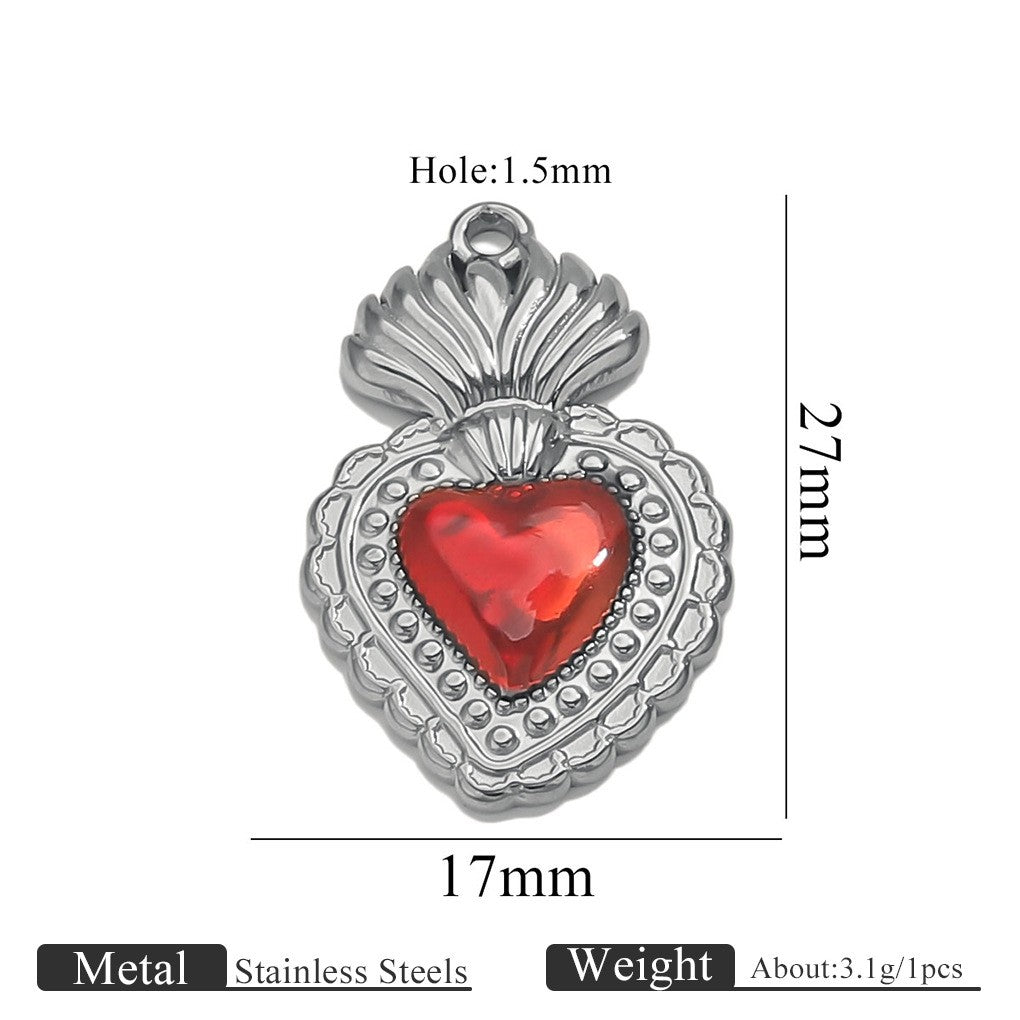 Romantic Winged Sacred Heart Pendant