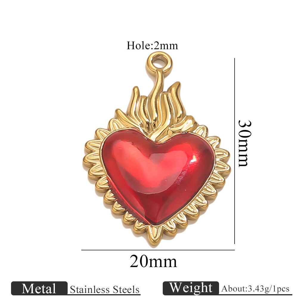 Romantic Winged Sacred Heart Pendant