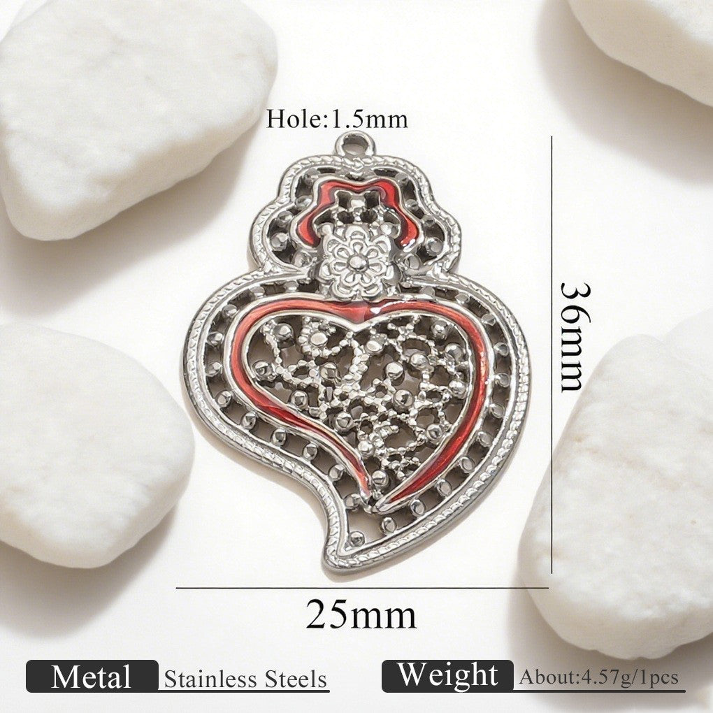 Romantic Winged Sacred Heart Pendant