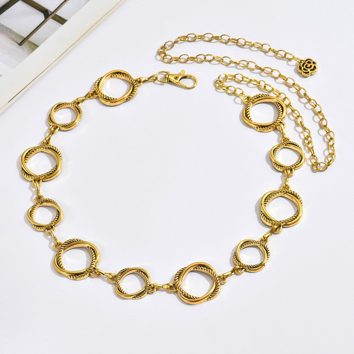 Boho Textured Open Ring Waist Chain