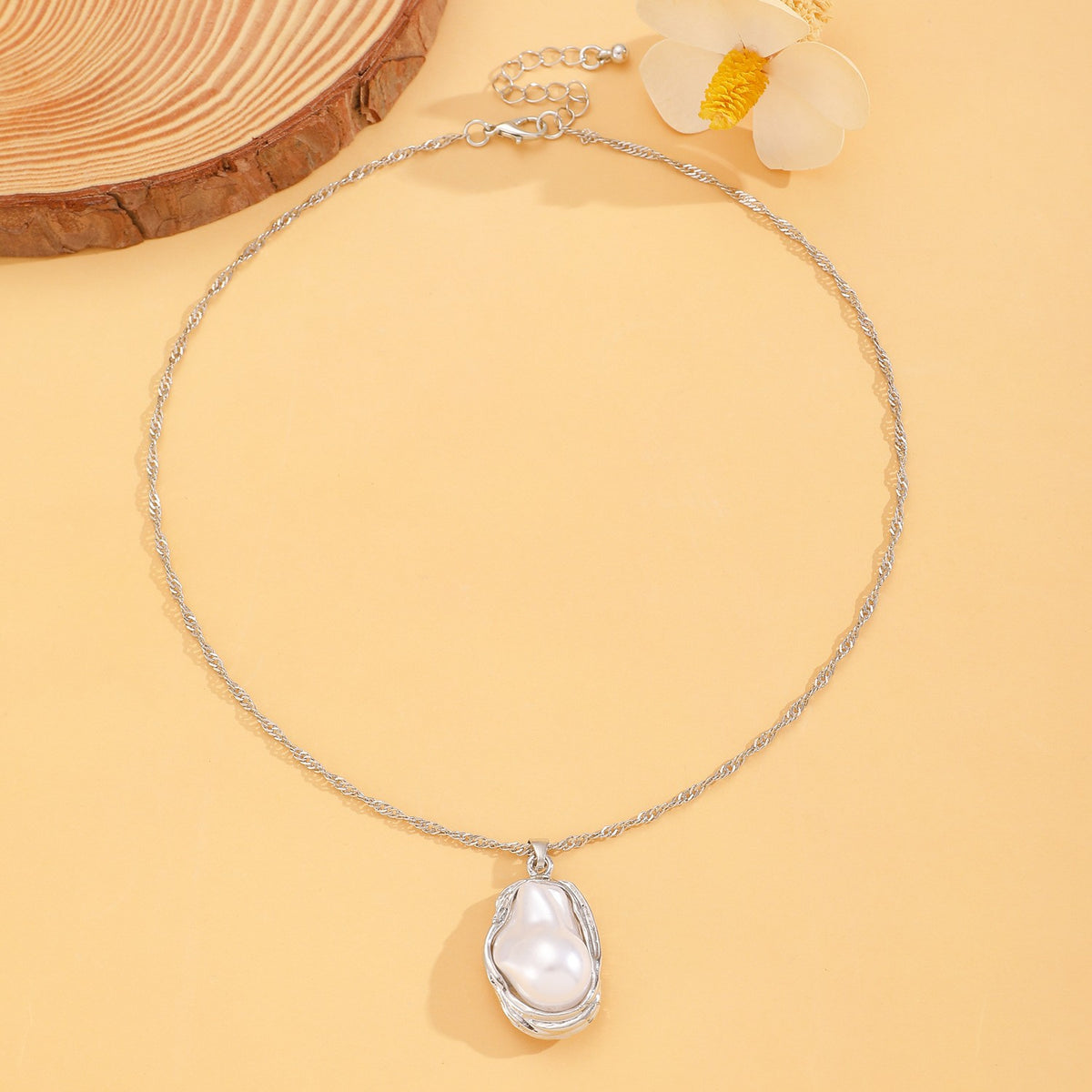 Classy Irregular Faux Pearl Necklace, Bracelet & Earring Set