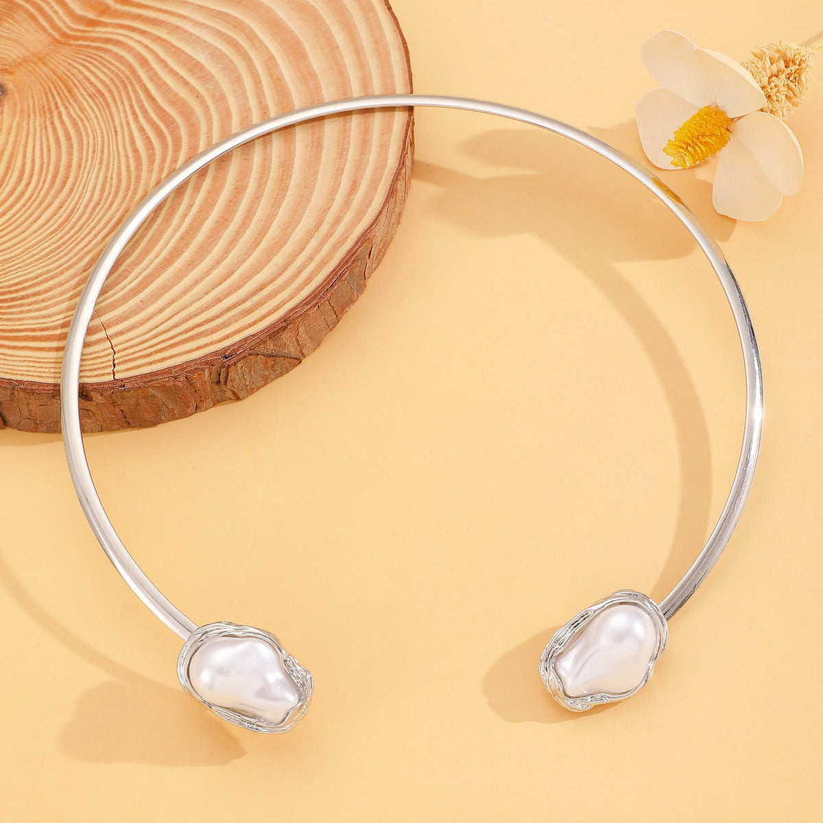 Classy Irregular Faux Pearl Necklace, Bracelet & Earring Set