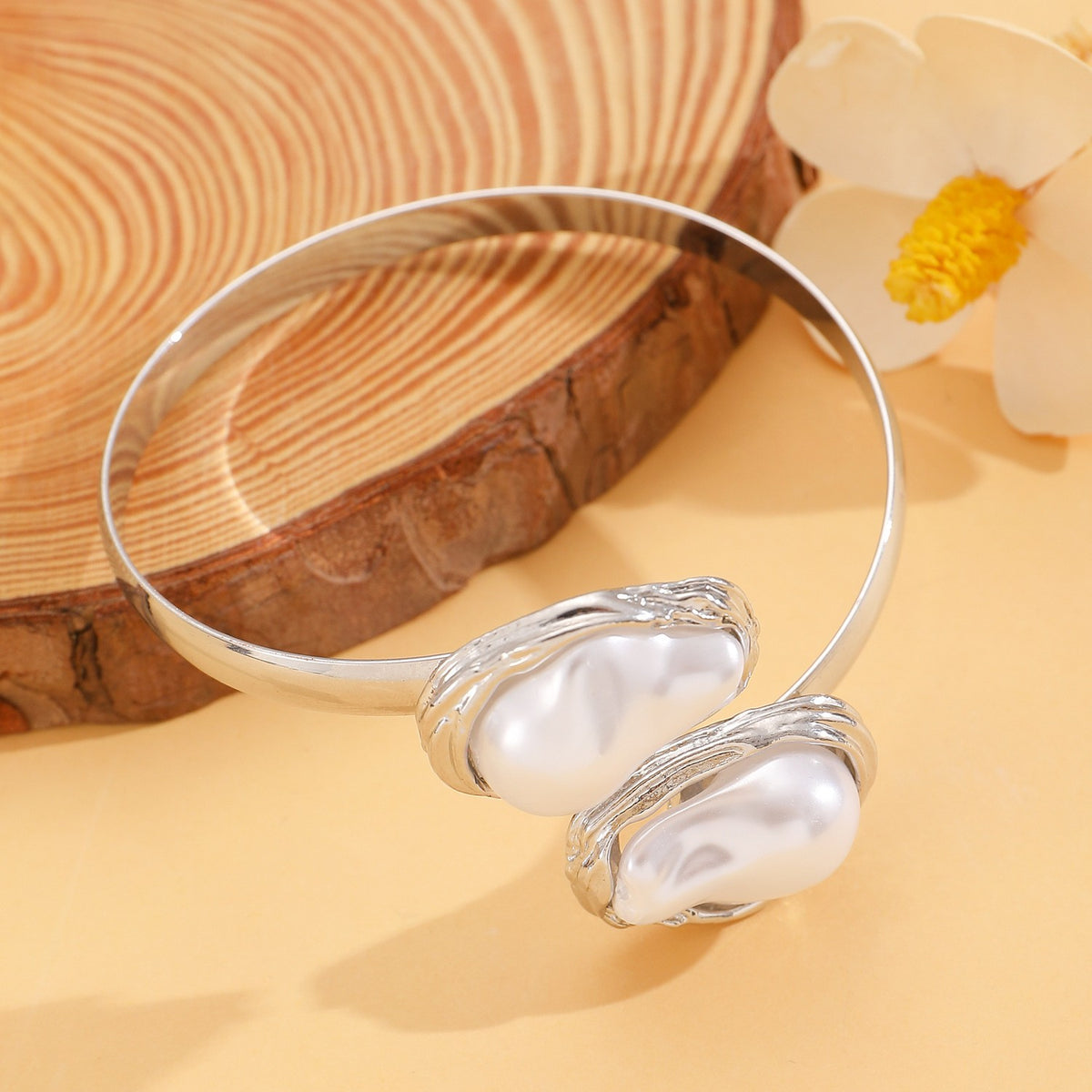 Classy Irregular Faux Pearl Necklace, Bracelet & Earring Set