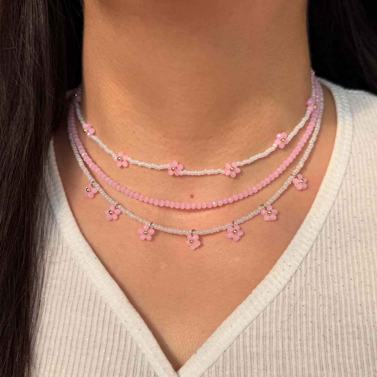Boho Layered Beaded Bow Necklace